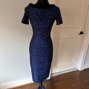 Tatyana Royal Blue Floral Midi Dress